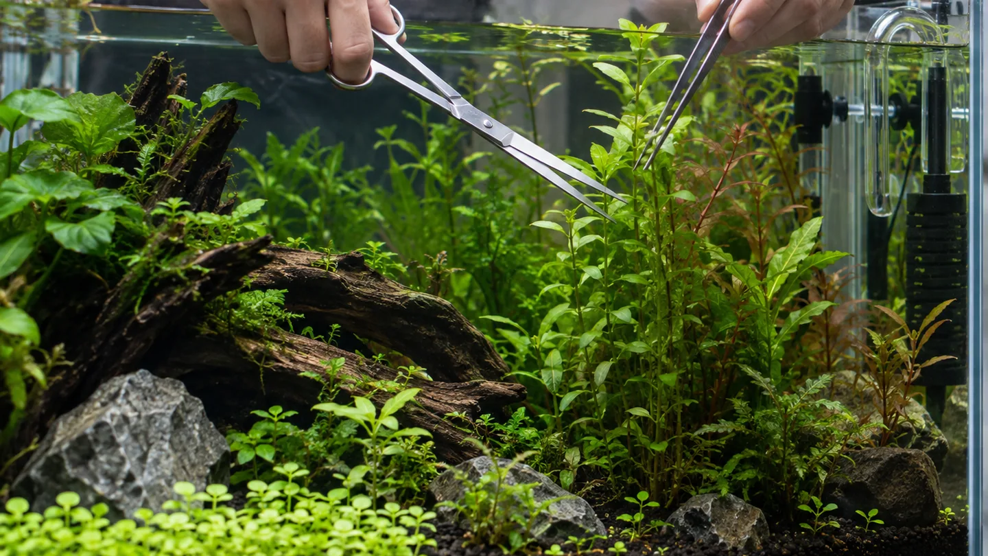 Aquarium Aquascaping in Progress