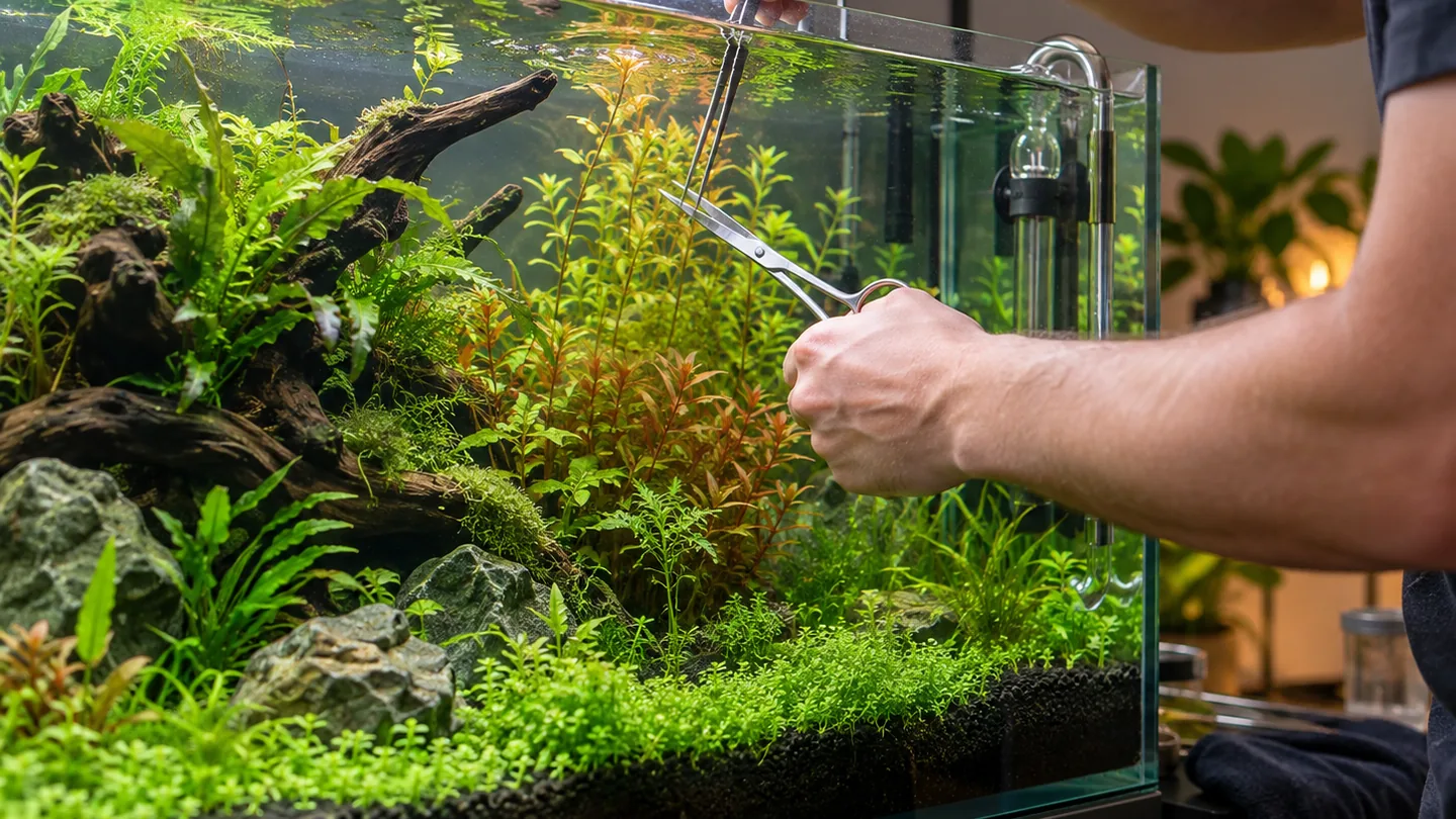 Aquarium Aquascaping in Progress