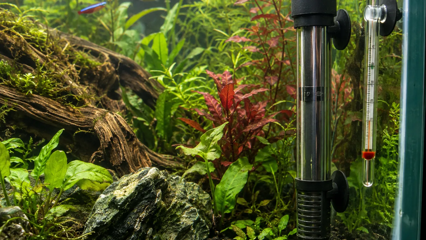 Freshwater aquarium care scene