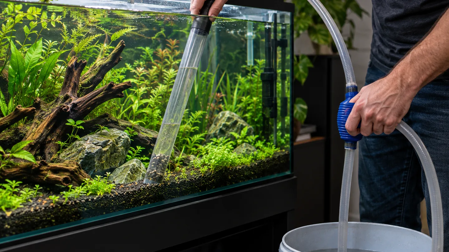 Aquarium Water Change in Progress