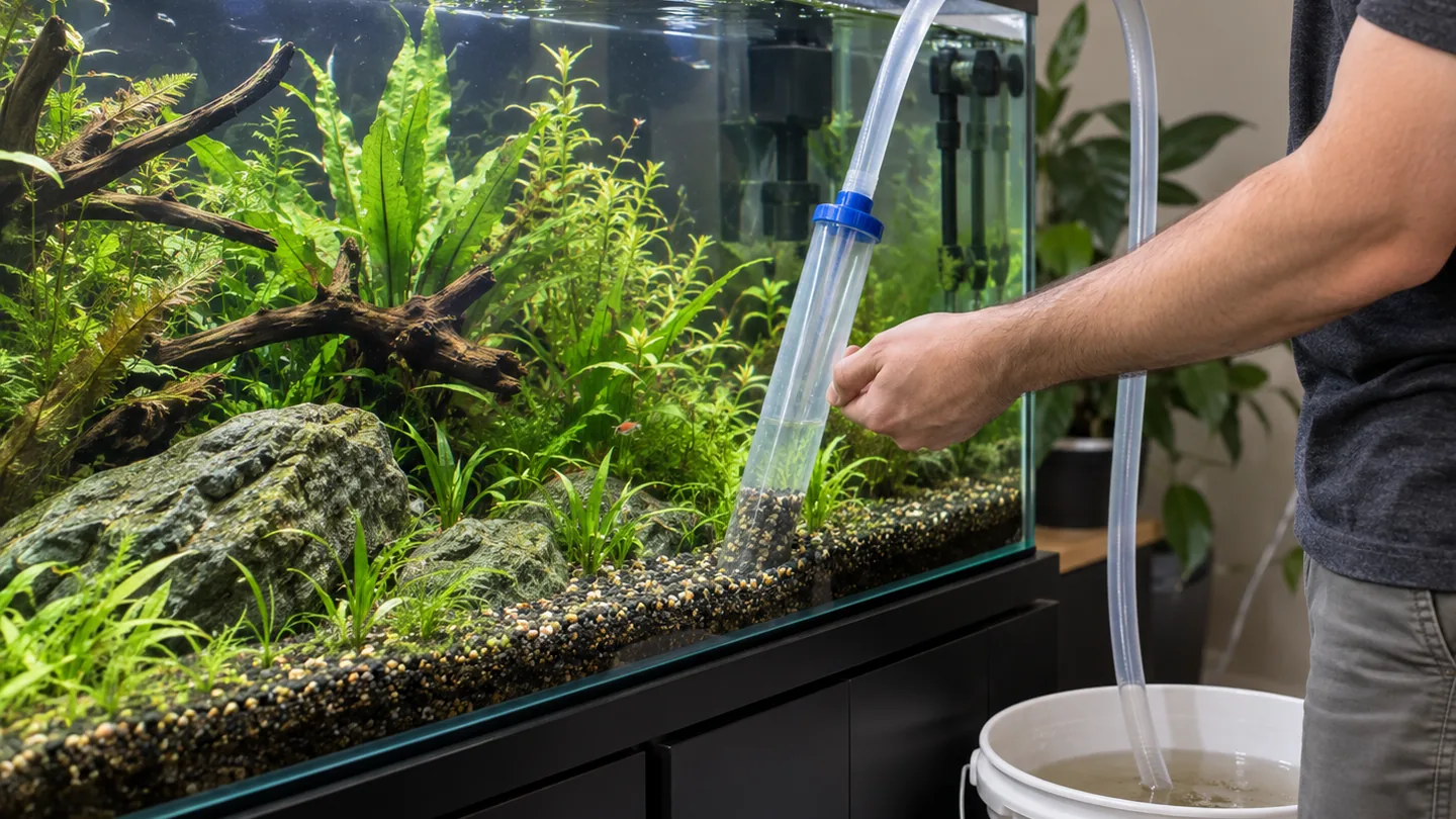 Aquarium Water Change in Progress