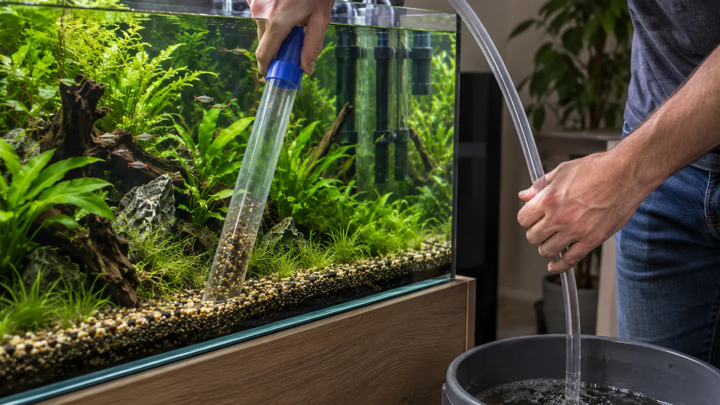 Aquarium Water Change in Progress