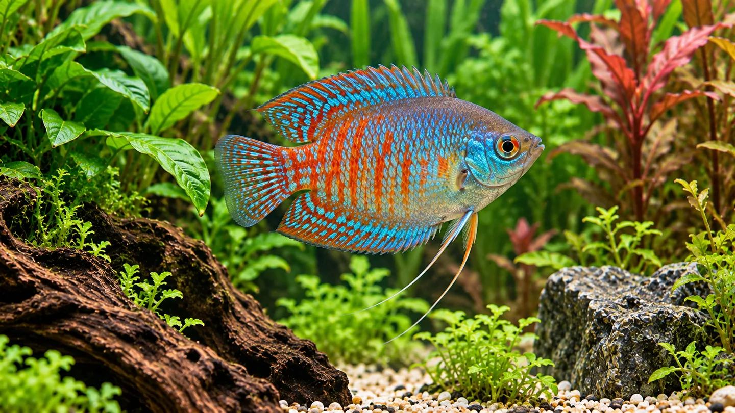 Iridescent Gourami in a Planted Aquarium